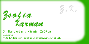 zsofia karman business card